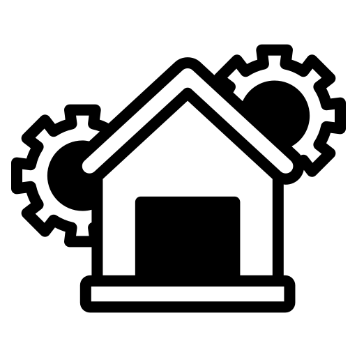 House with gears icon
